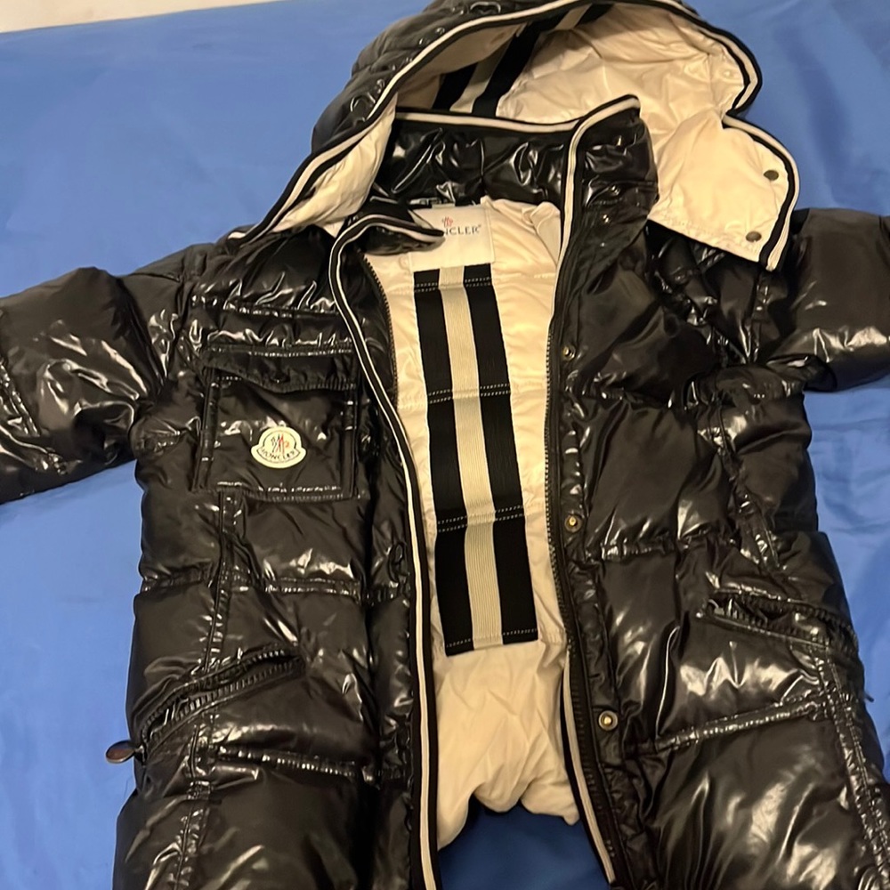 Moncler Black Coat, Size 11 equivalent to size xs or small women